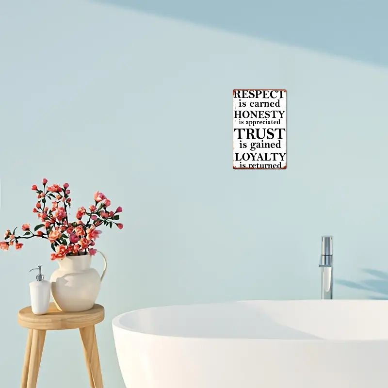 Respect Honesty Trust Loyalty Metal Sign Values-Based Inspirational Wall Decor