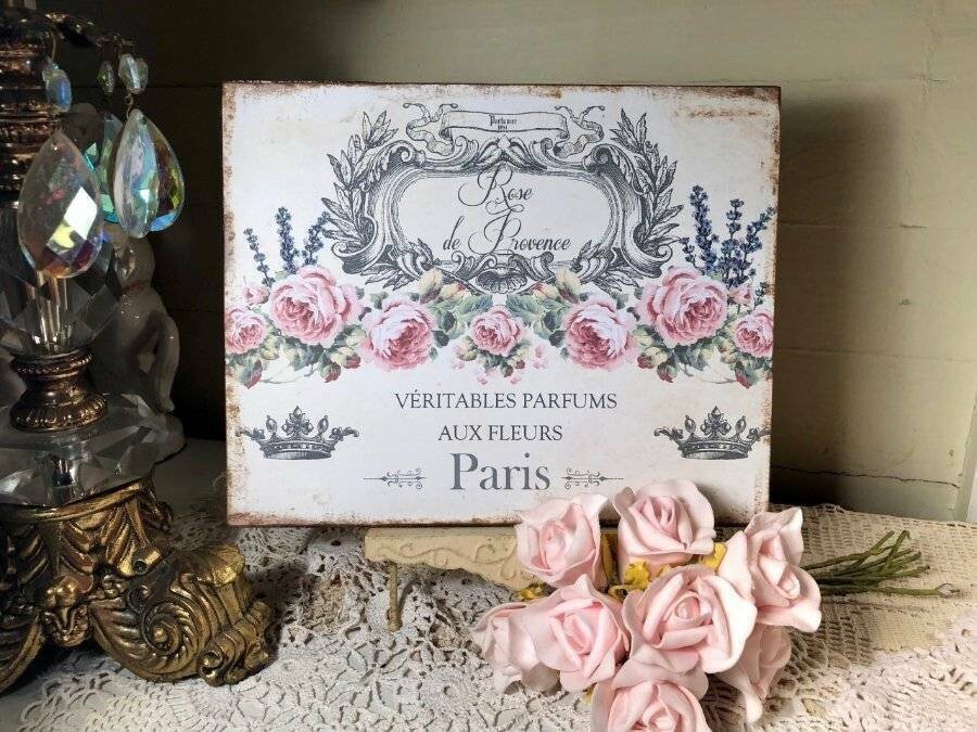 Shabby French Cottage, Rose De Provence, Handcrafted Plaque / Sign