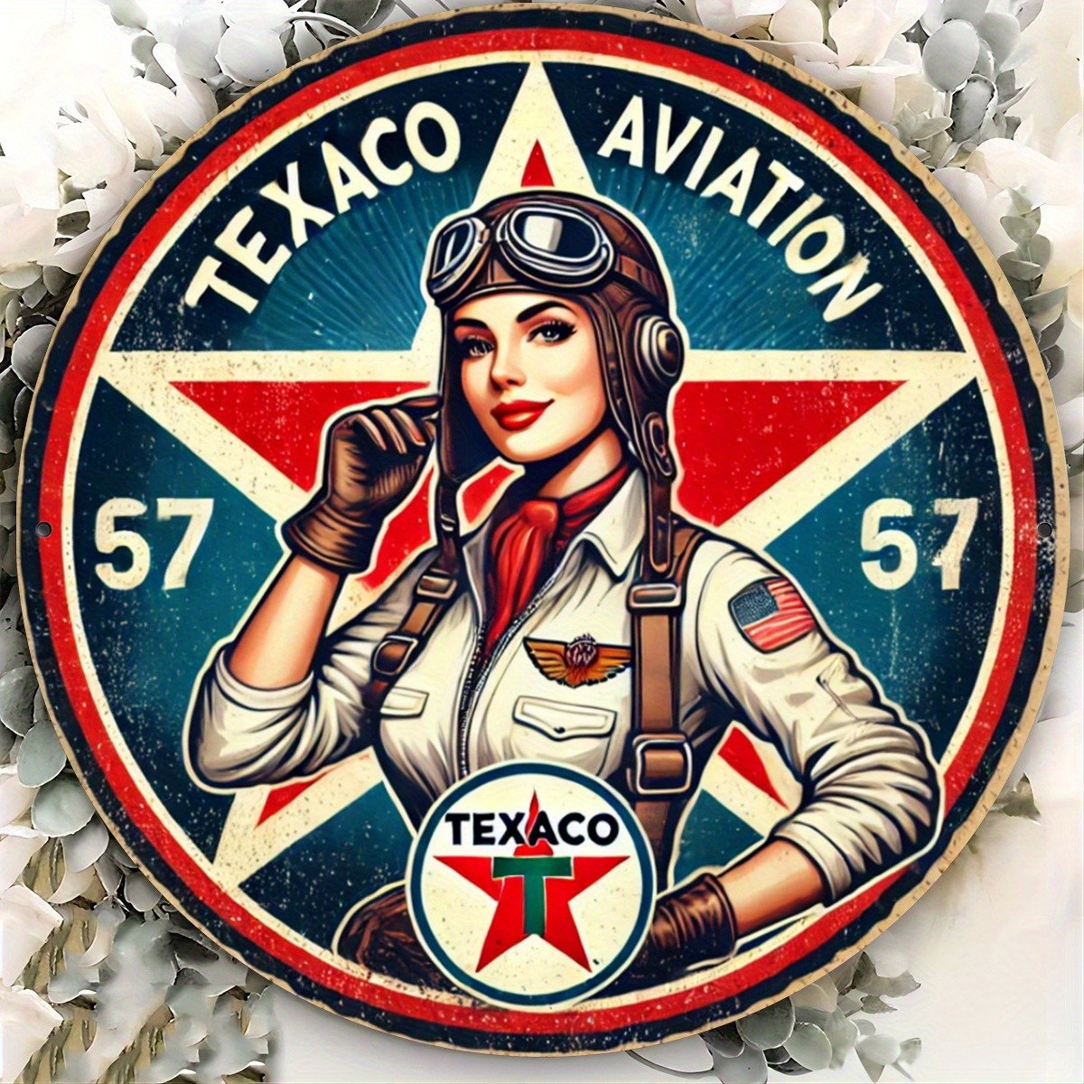 8×8 Inches Humorous Texaco Aviation 1949 Tin Metal Signs for Outdoor Wall Decor