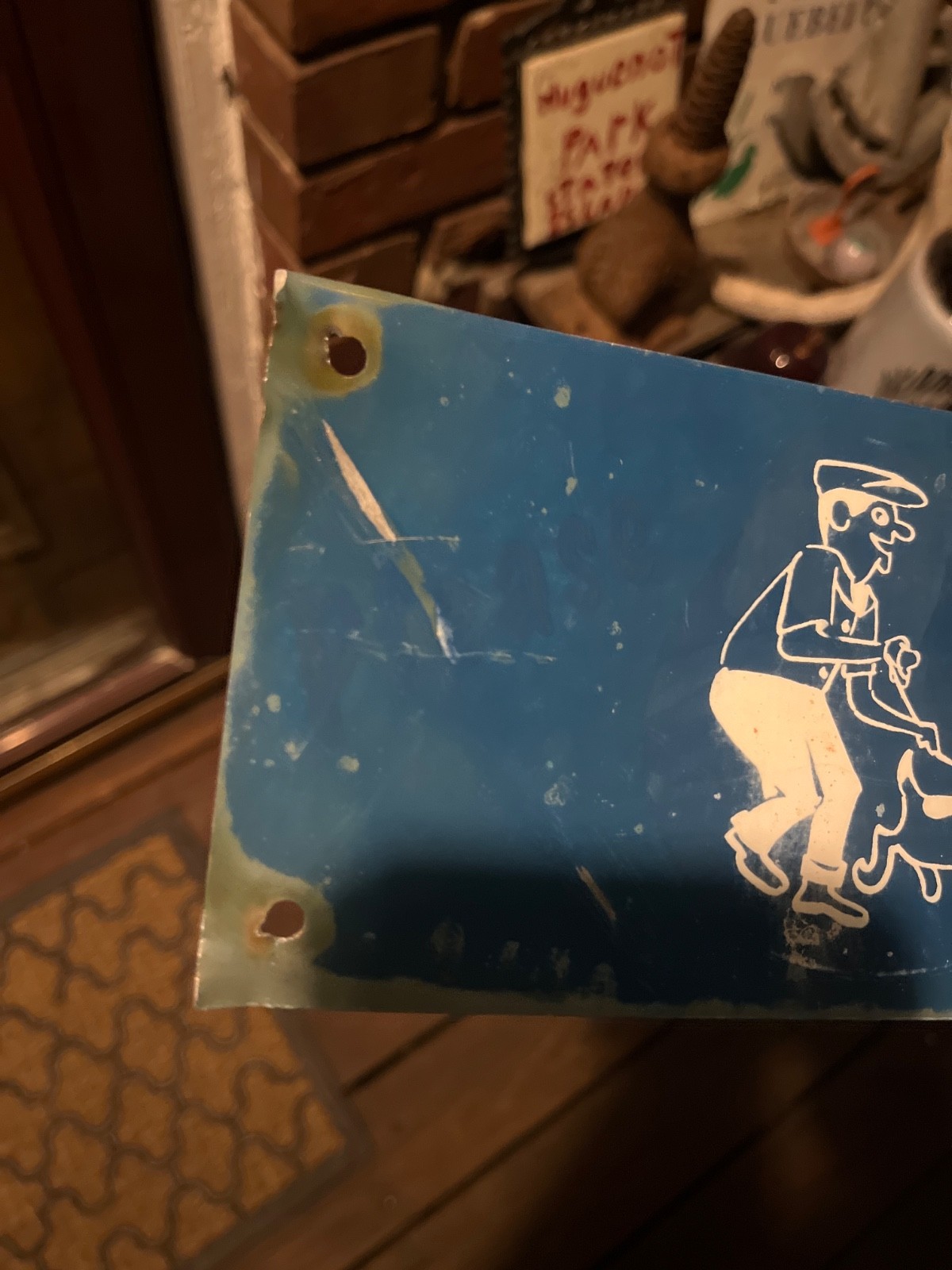 unique, rare, please curb your dog metal sign, cool graphic