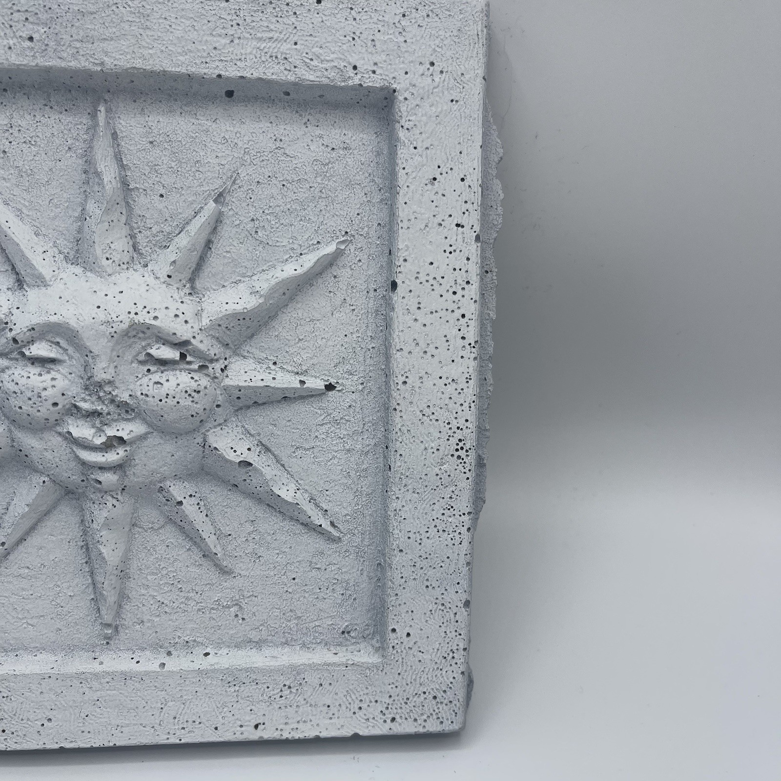 90s Celestial Decor Whimsygoth Plaster Sun Wal Hanging Plaque Square
