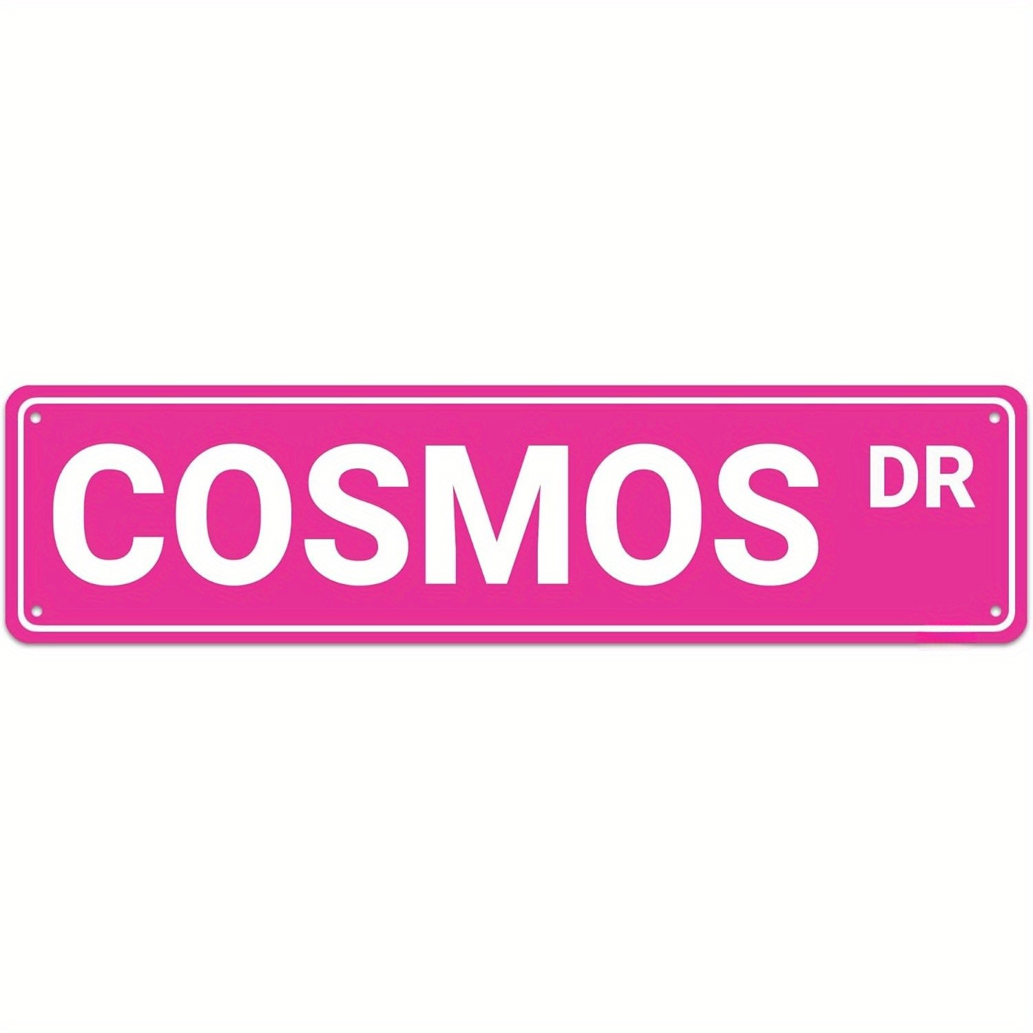 Vivid Hot Pink Cosmos DR Street Letter Metal Sign Indoor Living Room Wall Decor