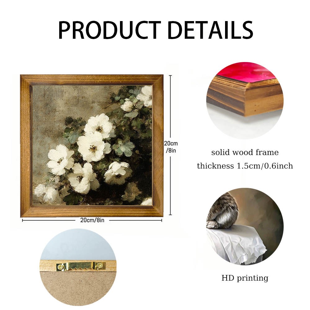Wooden Plaque Nature Floral Landscape Rustic Farmhouse Wall Art Home Decoration
