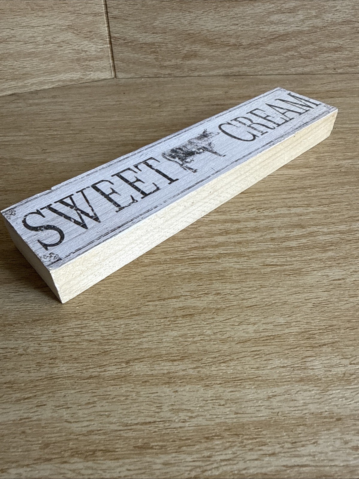 Distressed Farmhouse SWEET CREAM CREAMERY Milk COW Coffee Bar SIGN 7.5”