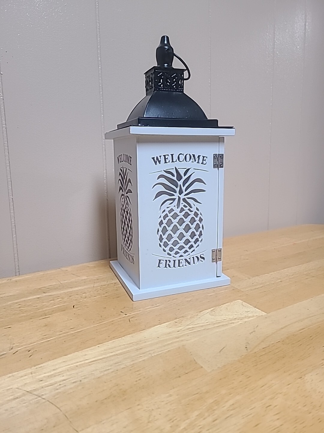 Welcome Friends Pineapple Lantern