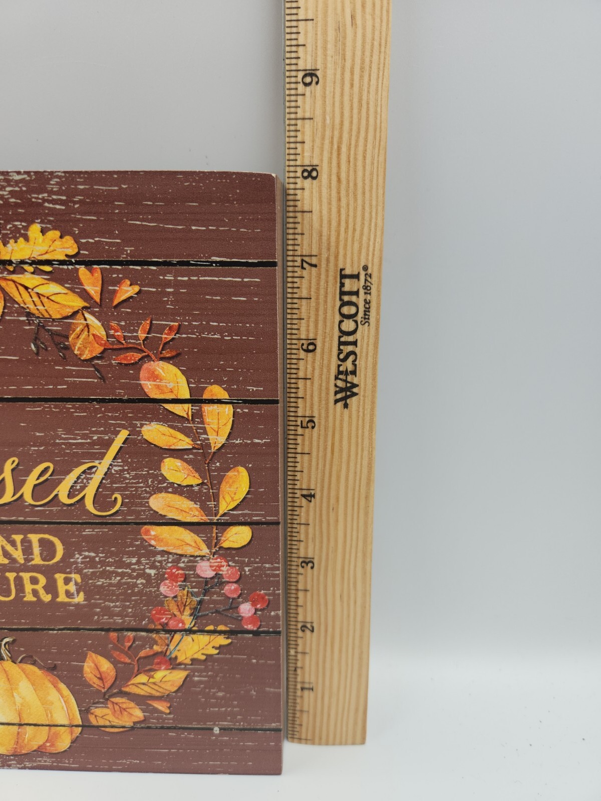 Fall Home Decor “Blessed Beyond Measure” Word Art Sign 8 X 8 Inches