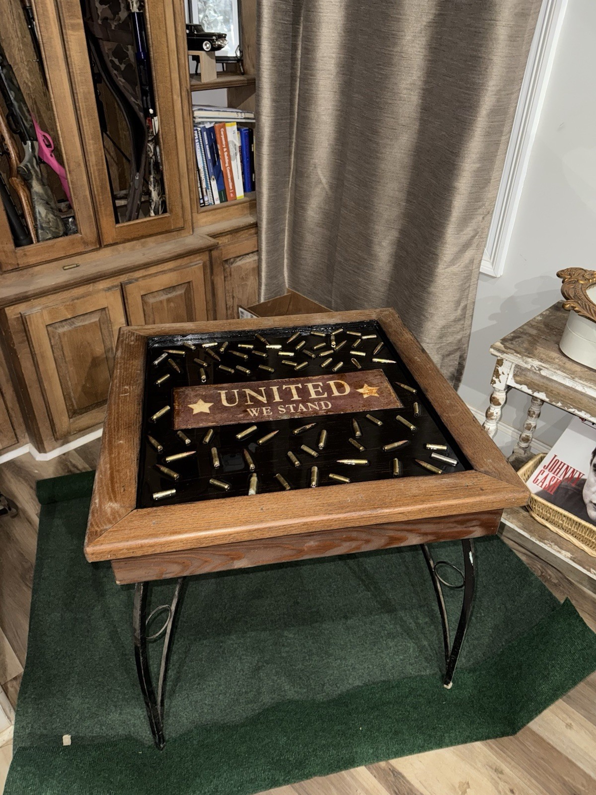Epoxy Table with UNITED WE STAND Custom Made WITH SHELLS