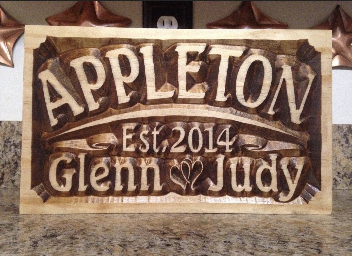 Personalized Wedding Gift Family Name Signs Carved Custom Wooden Sign Last Name