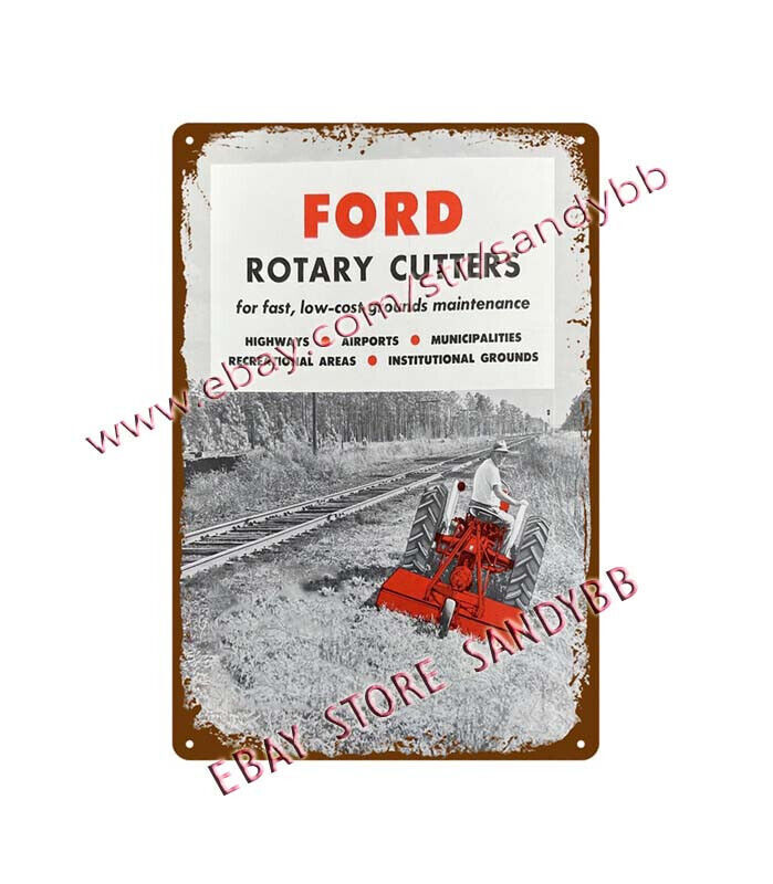 1960 farmcabin ROTARY MOWER CUTTERS TRACTOR mechanic mancave tin sign