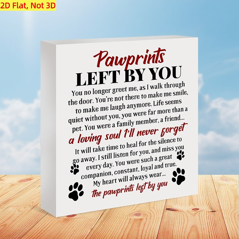 Pet Memorial Wooden Box Sign Pawprints Left By You Dog Cat Loss Bereavement Gift