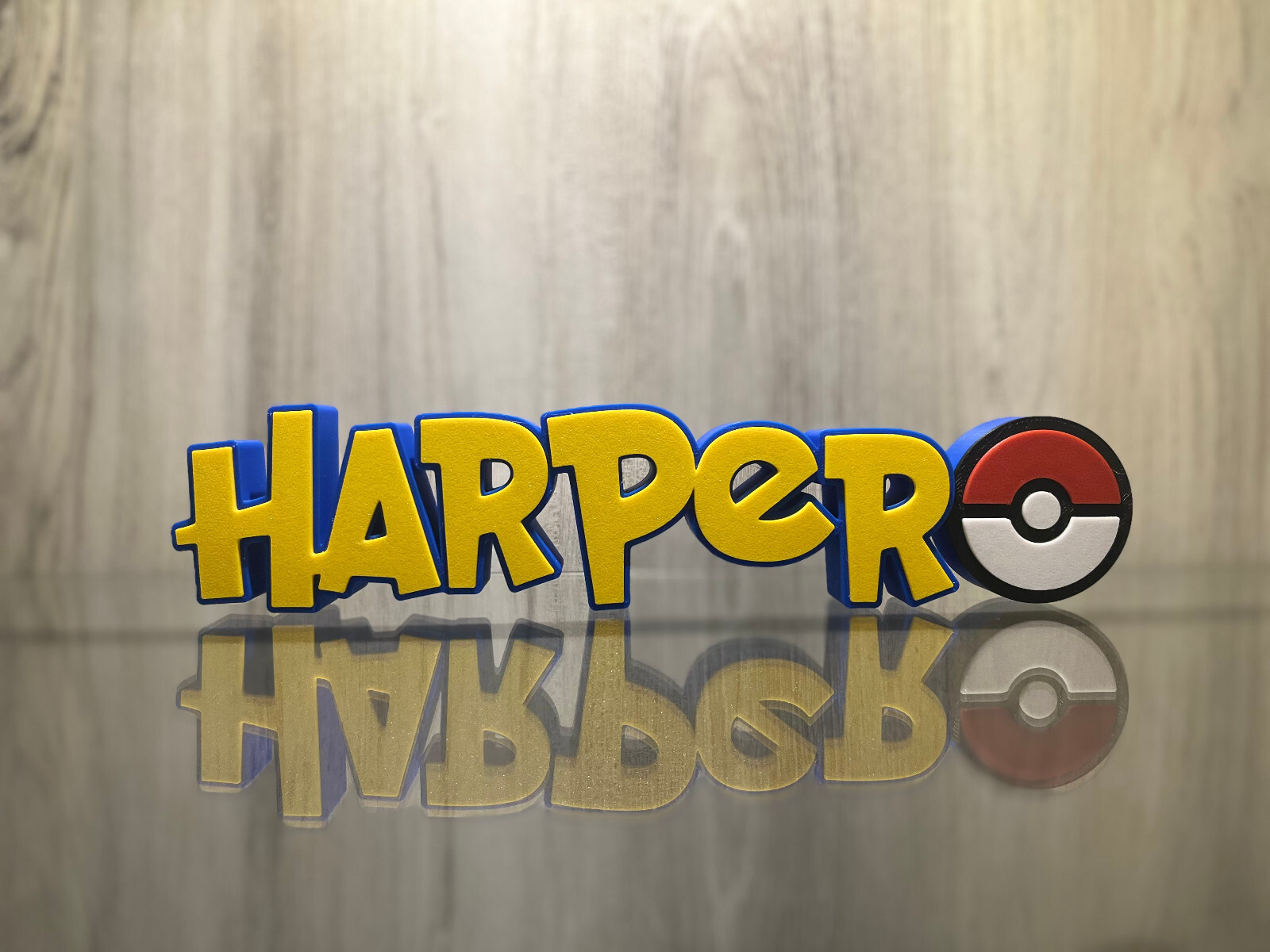 Custom Pokemon Name Plate with Pokeball