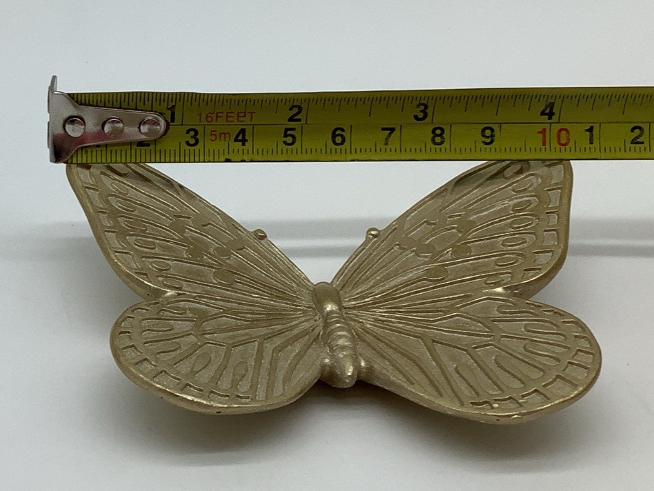 Set Of 8 Vintage Retro Mid Century Plastic Gold Butterfly Wall Hanging Art