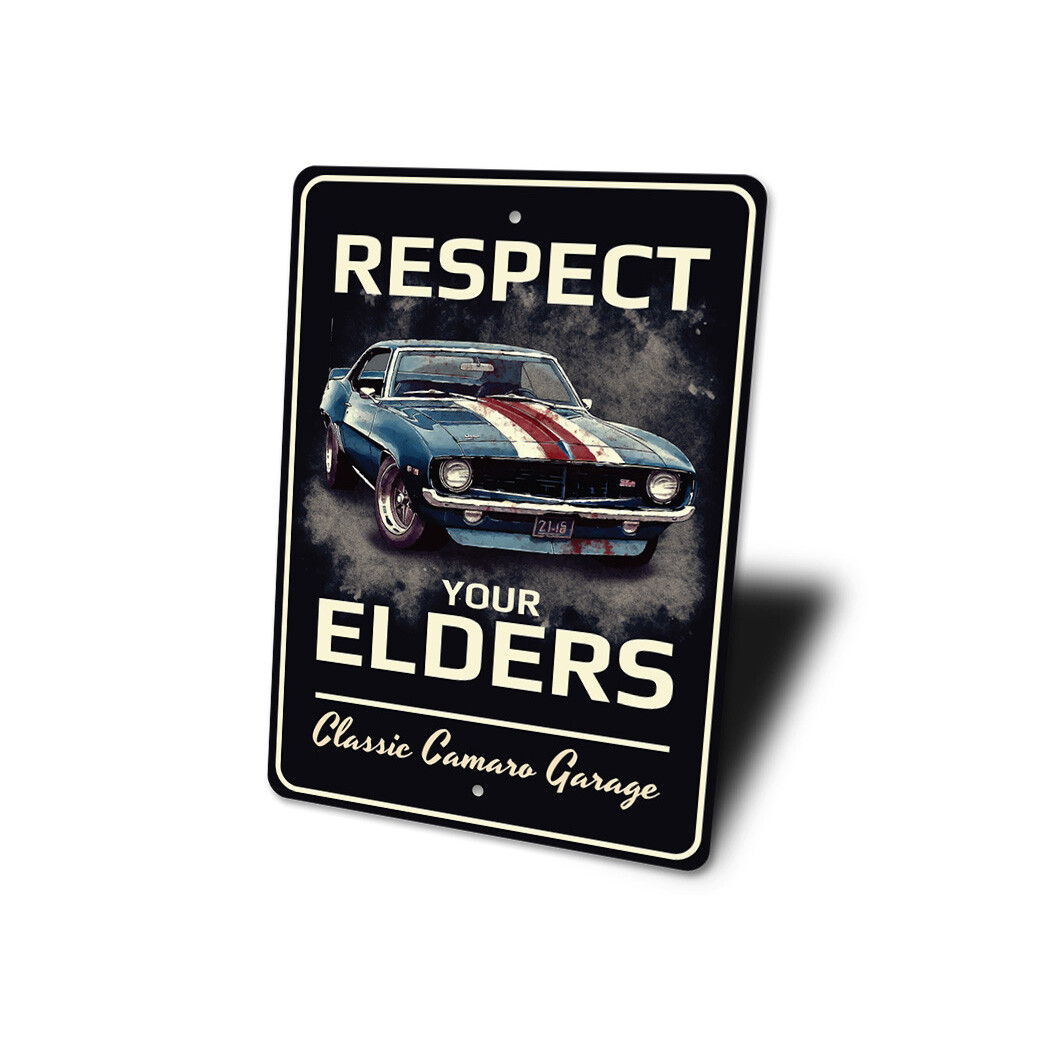 Chevy Camaro Classic Respect Your Elders Sign Chevrolet Automotive Car Man Cave