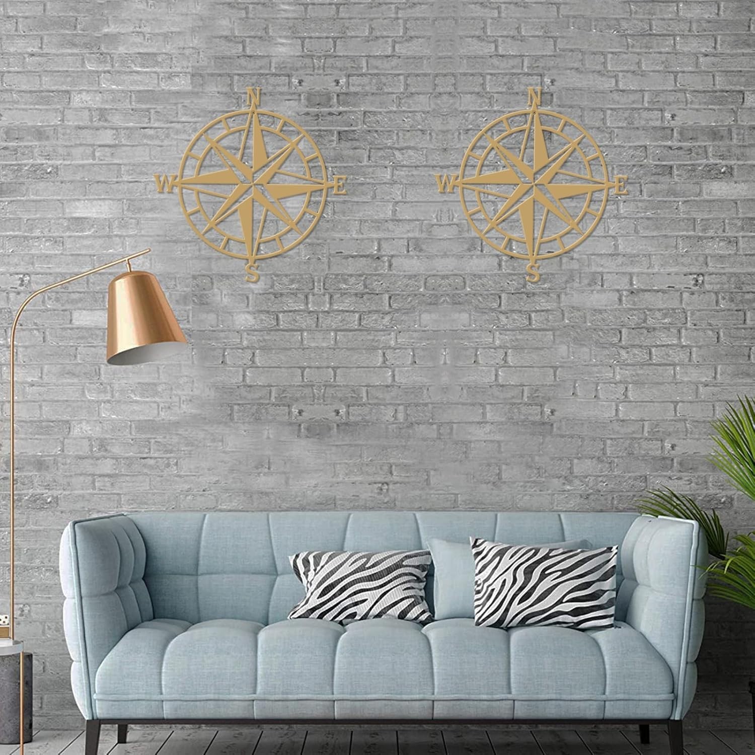11 Inches Metal Decorative Nautical Compass Wall Decor, Living Room Bedroom O…
