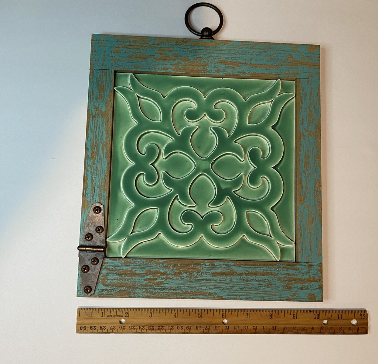 Boho Wall Decor Pair, Rich Turquoise And Teal Green