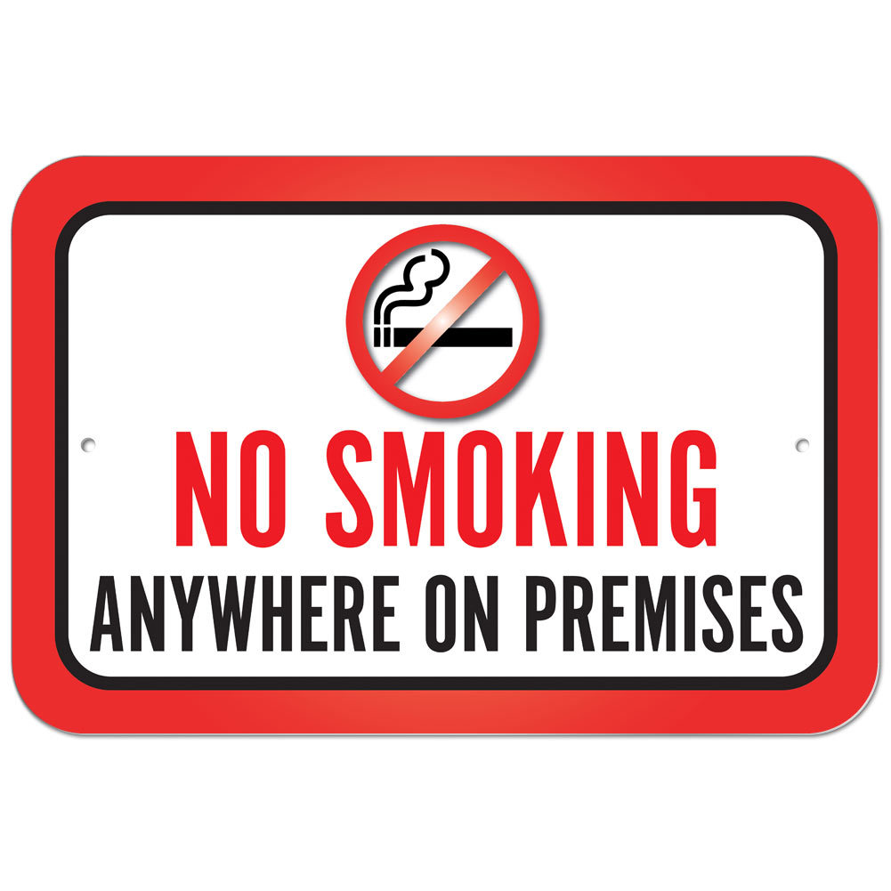 Plastic Sign No Smoking Anywhere On Premises