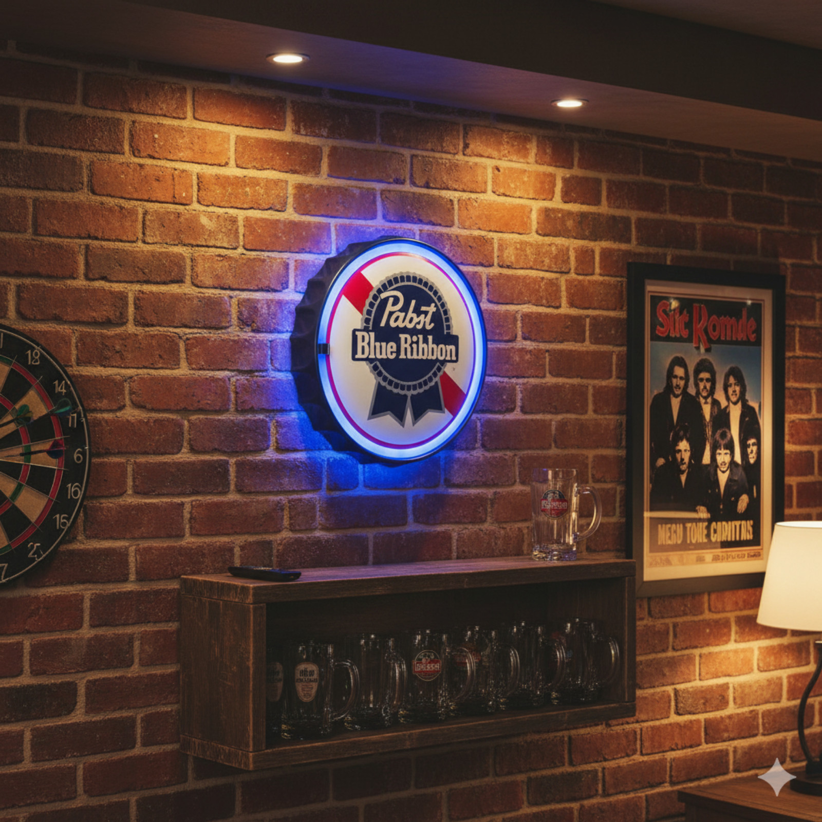 Pabst Blue Ribbon 12″ LED Neon-Style Rope Light Sign Man Cave Bar Wall Decor