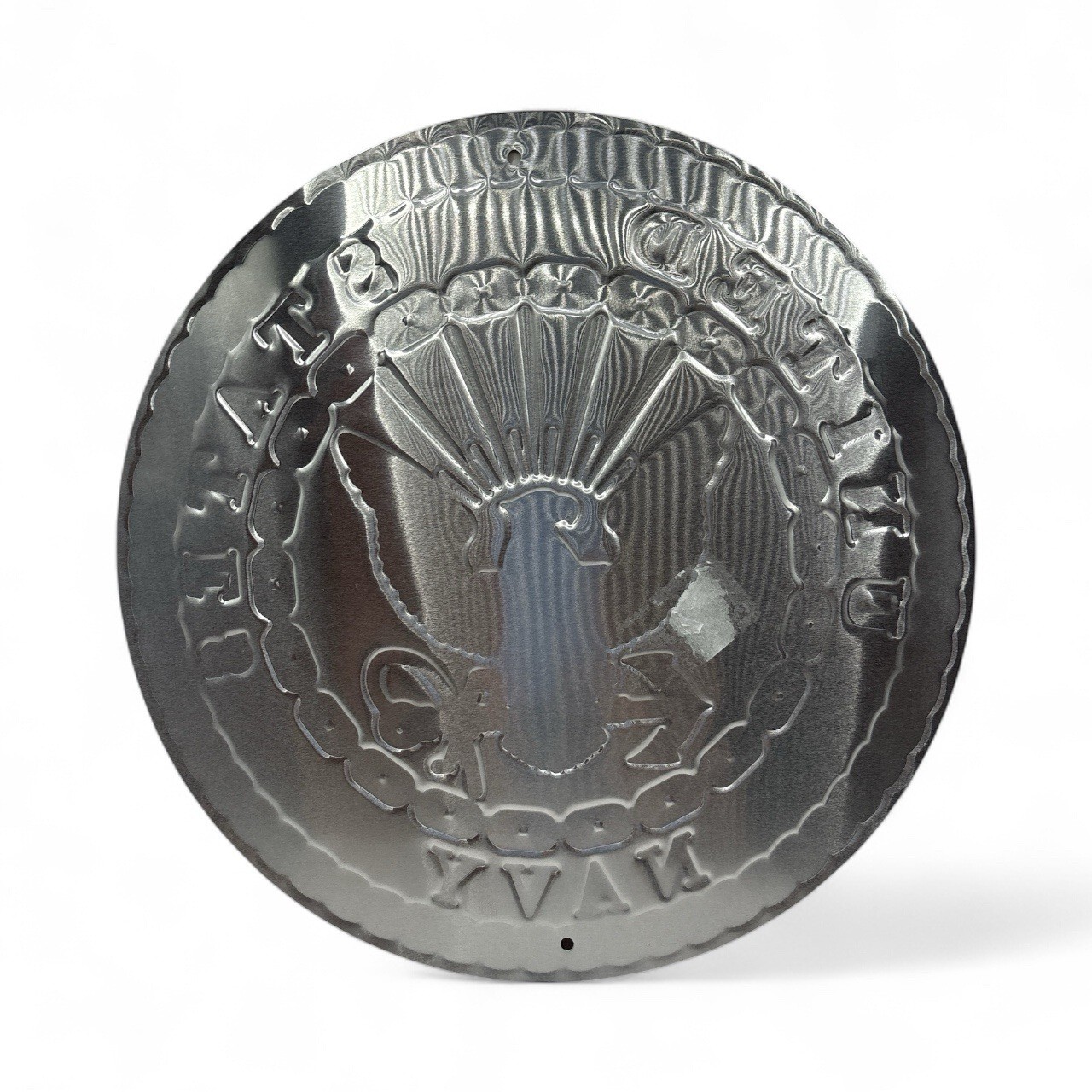 Tags America United States Navy Logo Metal Sign, 12 Inch Round Embossed