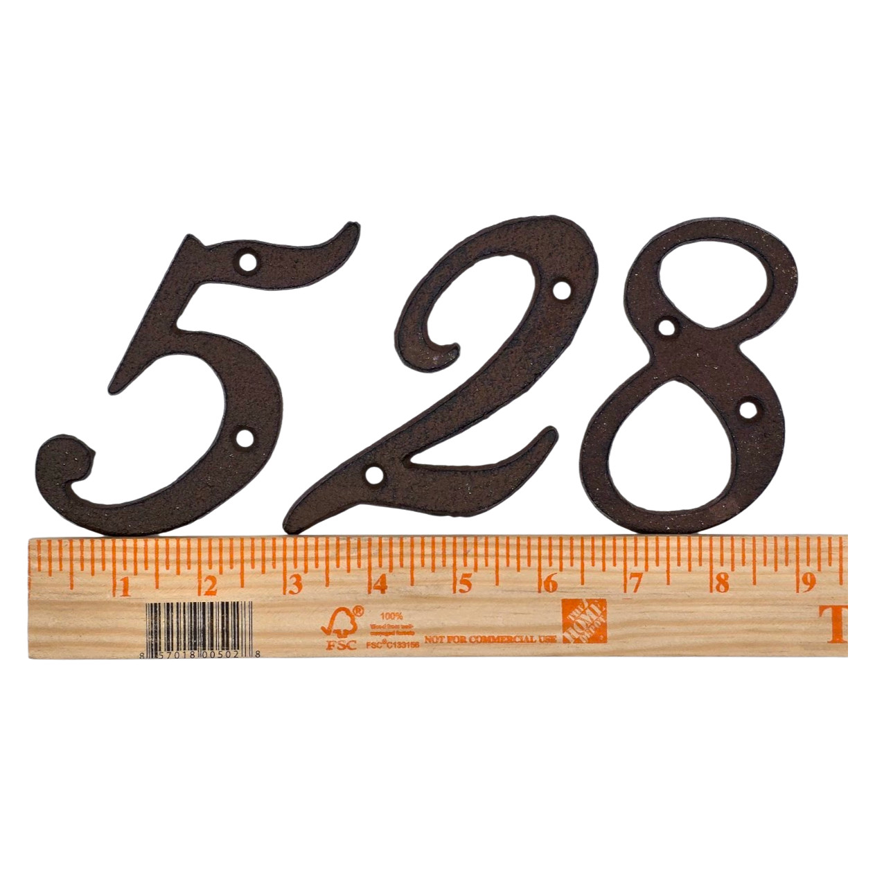 Rustic Brown Cast Iron Metal House Numbers 4 Inch Rustic Cast Iron Pick #’s 0-9
