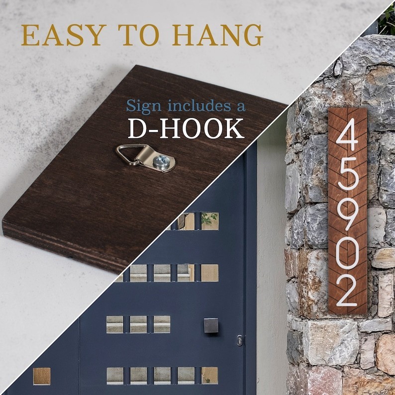 Vertical Address Sign, Modern Address Plaque, Large House Numbers