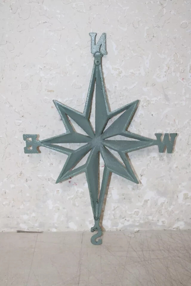 Changes In Latitudes Vintage Patina Wall Rose Compass Nautical 14″ North So Ea W
