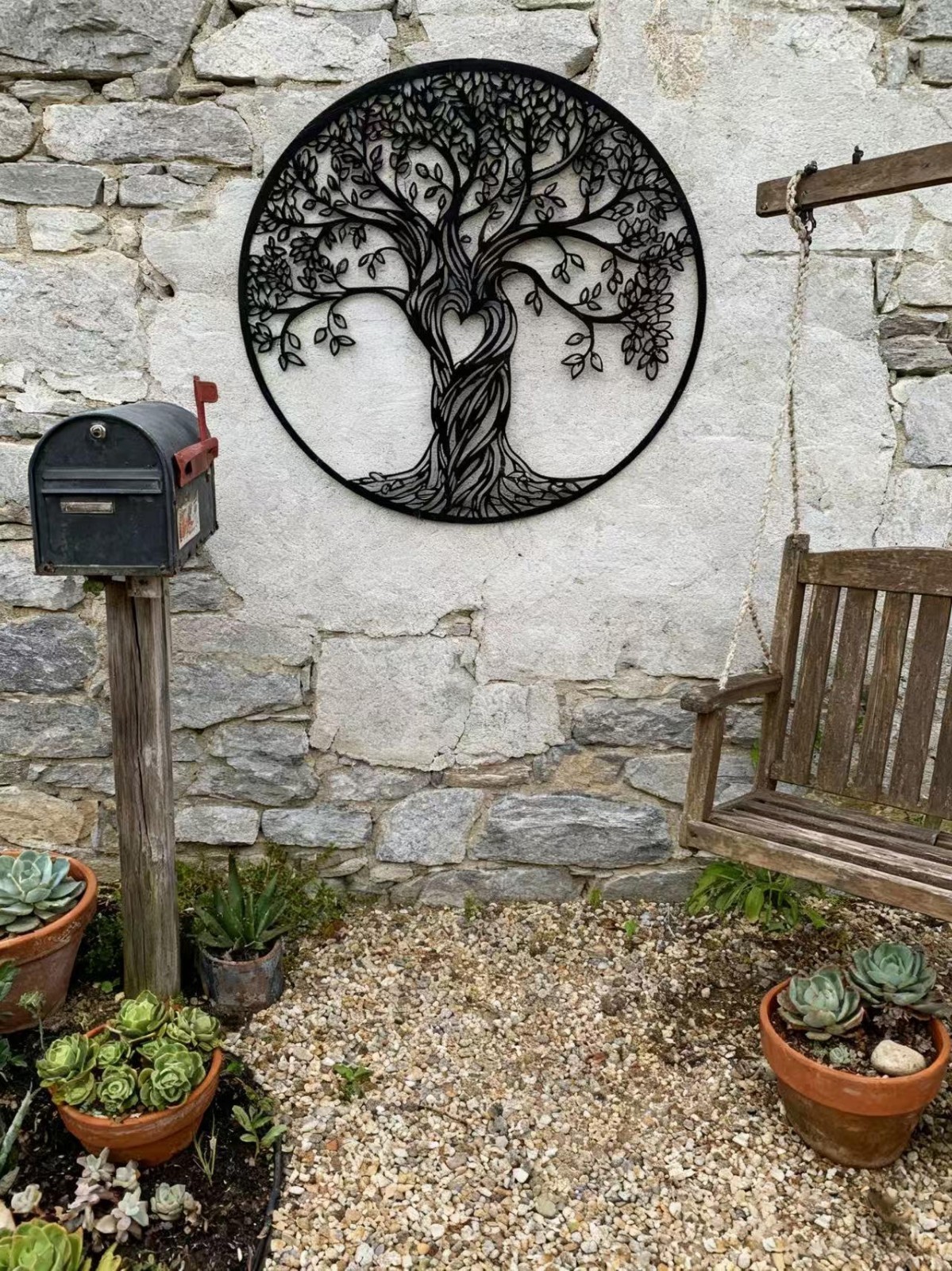Tree Of Life Metal Wall Hanging Mural, Large Metal Tree of Life Design Wall Art