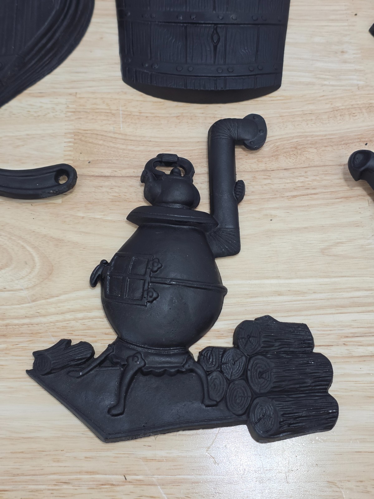 Set of 8 Vintage Sexton Black Cast Aluminum Metal Kitchen Wall Hangings
