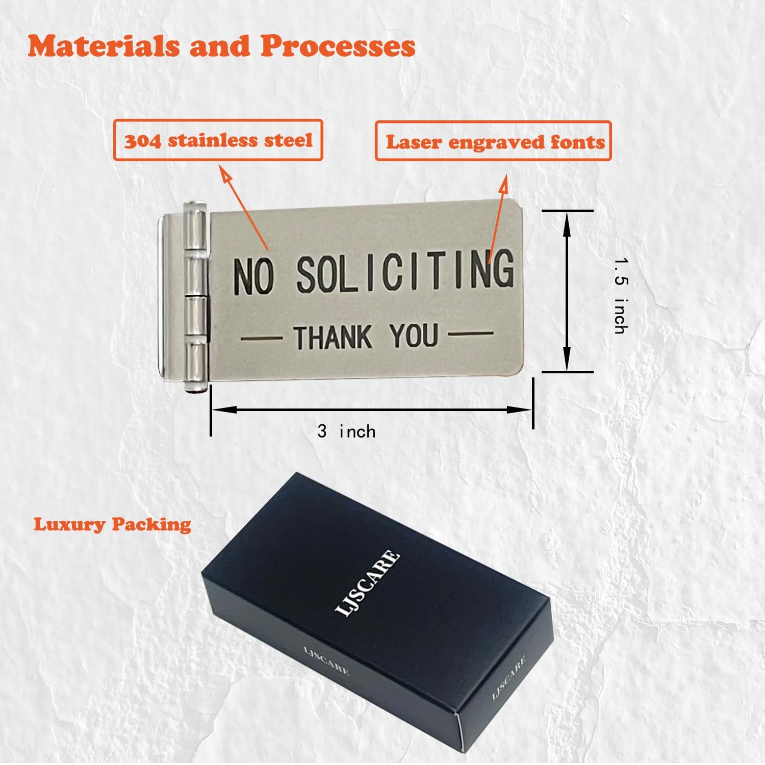 LJSCARE Front Door No Soliciting Sign Do Not Knock Or Ring Doorbell Sign – E…