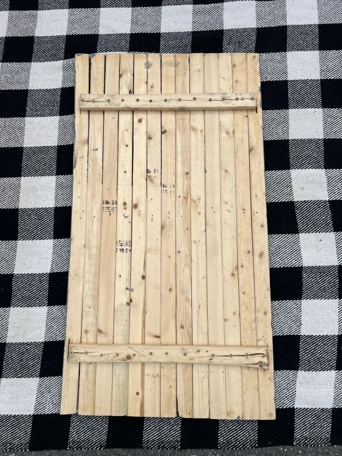 RUSTIC WOODEN AMERICAN FLAG IN STOCK 37 in x 19 in gray