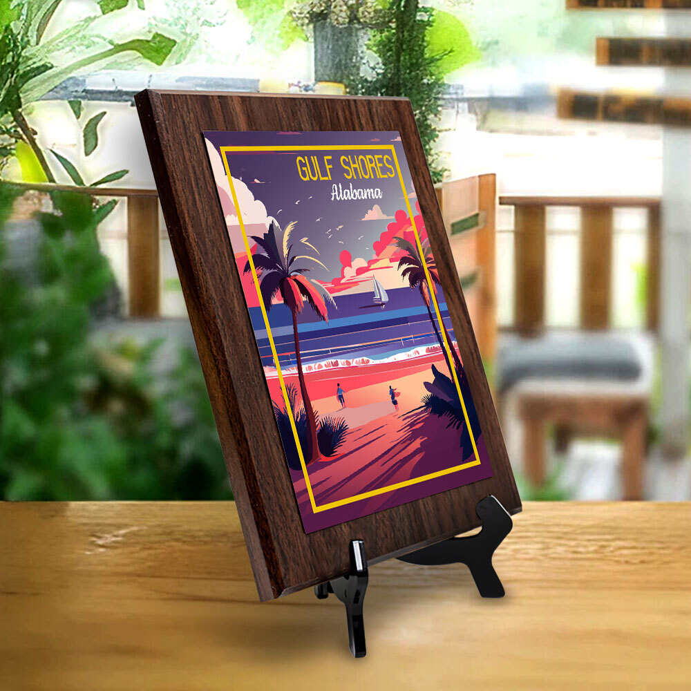 Gulf Shores Alabama Decorative Wall Plaque With Easel Acrylic Stand