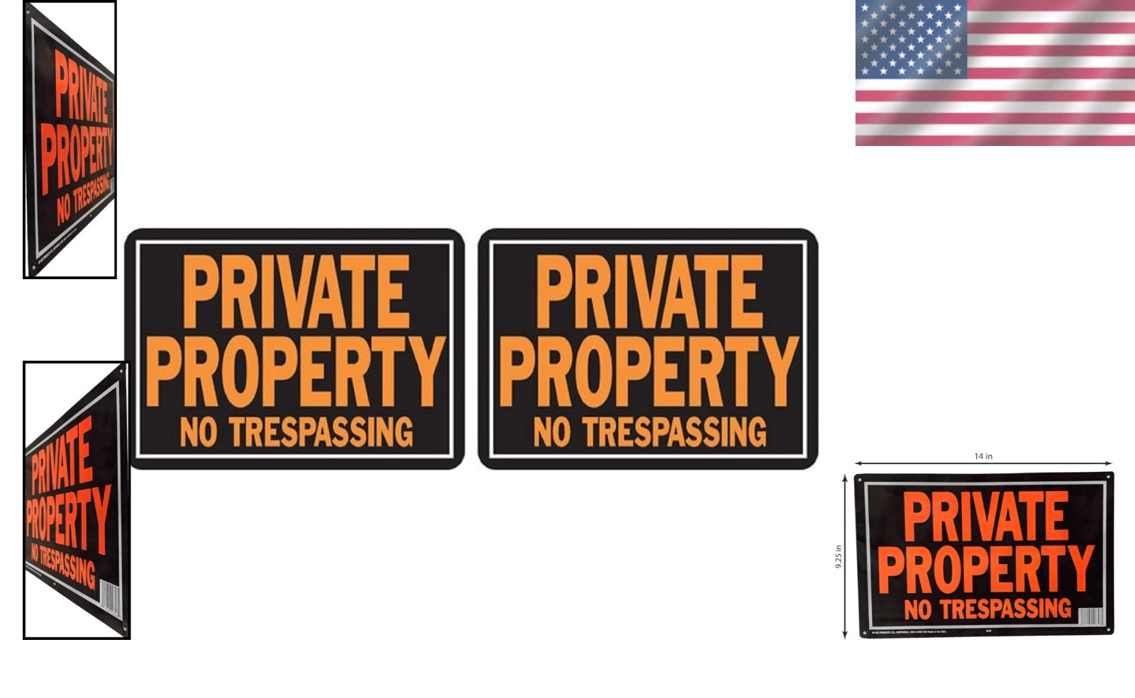 Durable Aluminum No Trespassing Signs – High-Contrast, 9.25″ x 14″ (2 Pack)
