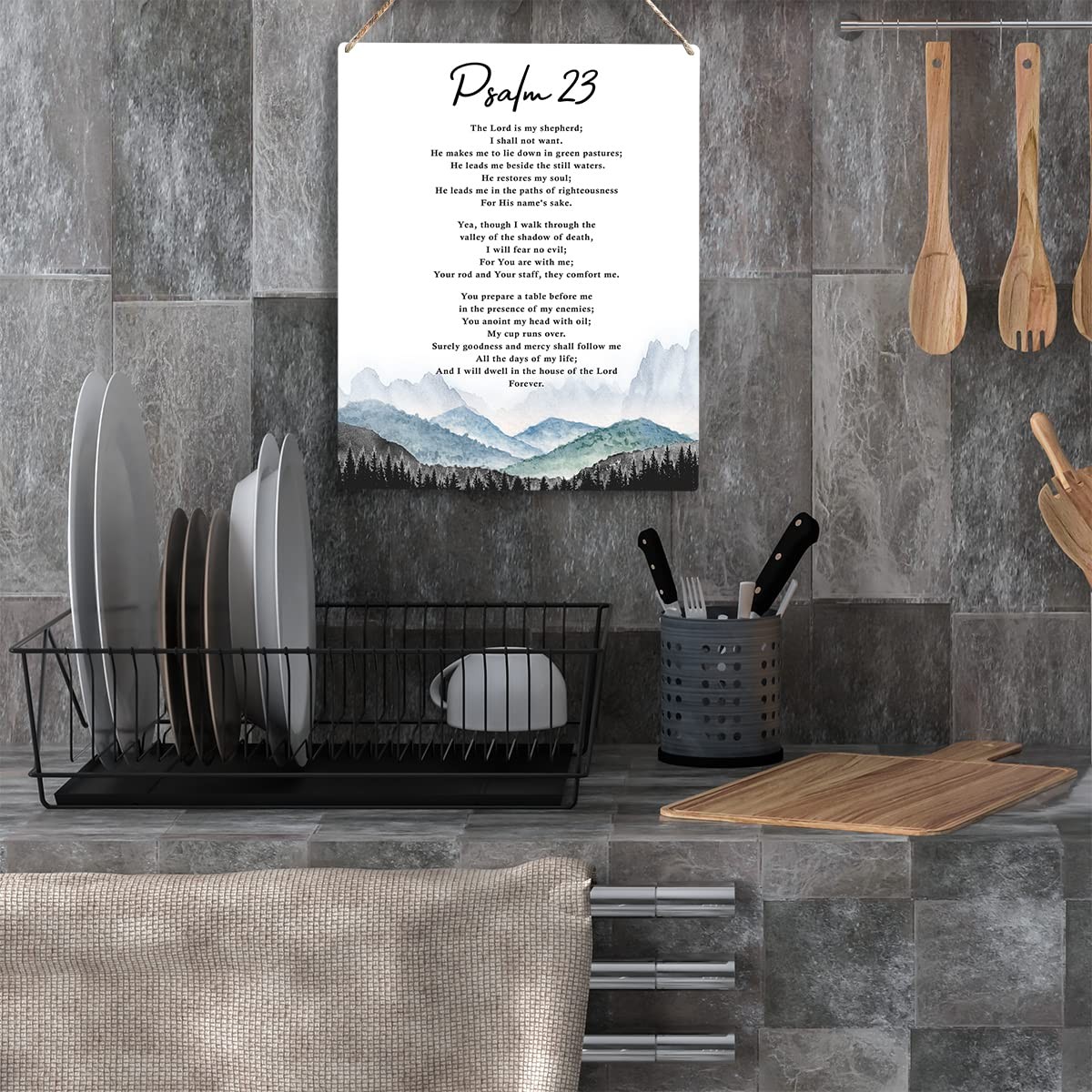 Christian Gifts Wall Decor Psalm 23 The Lord is My 8×10 inches, Psalm23