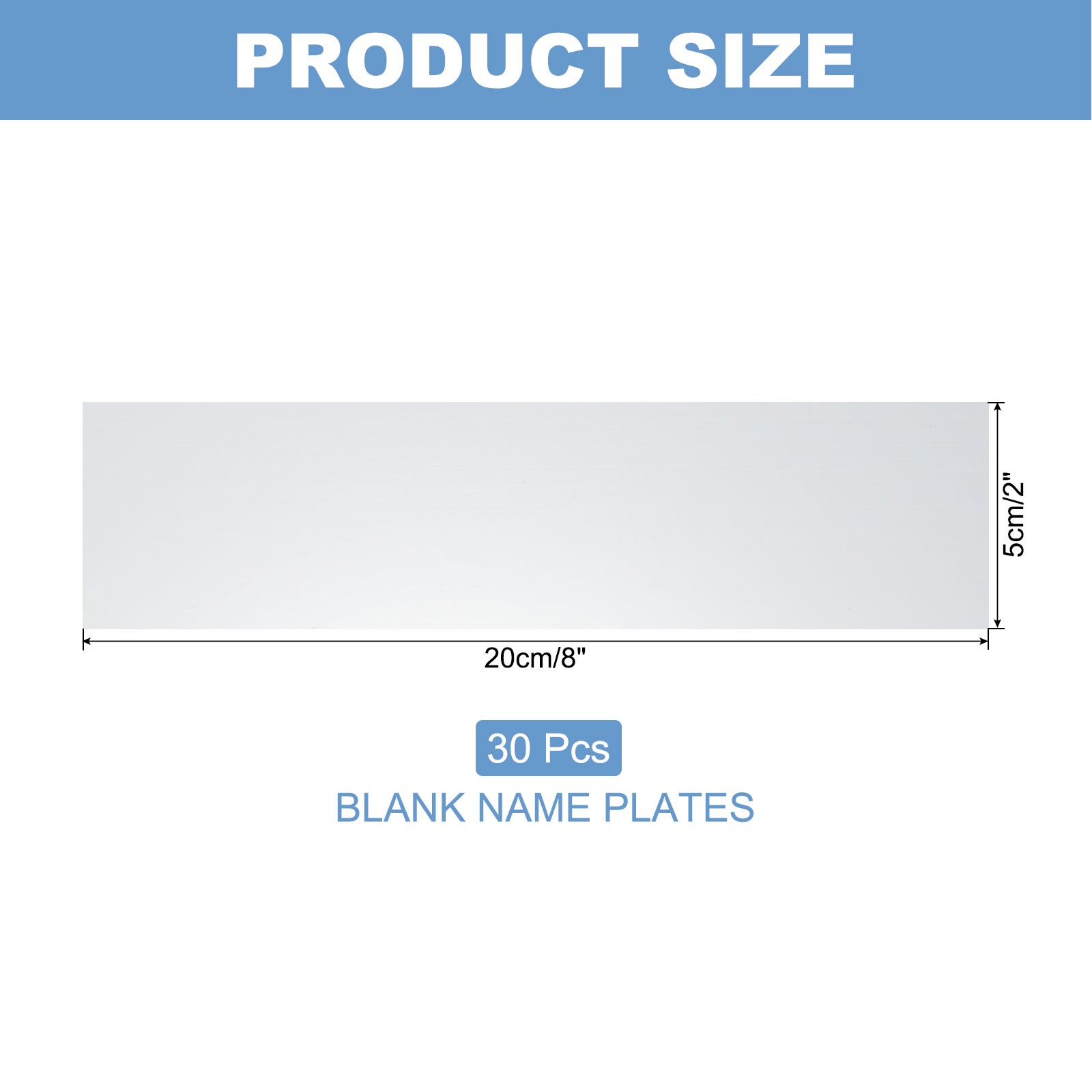 8″x2″ Blank Name Plates 30 Pack Custom Engraved Name Plate Silver Black