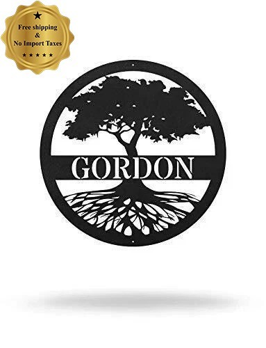 Personalized Tree of Life Metal Sign Custom Name Monogram Family Wall Art Decor