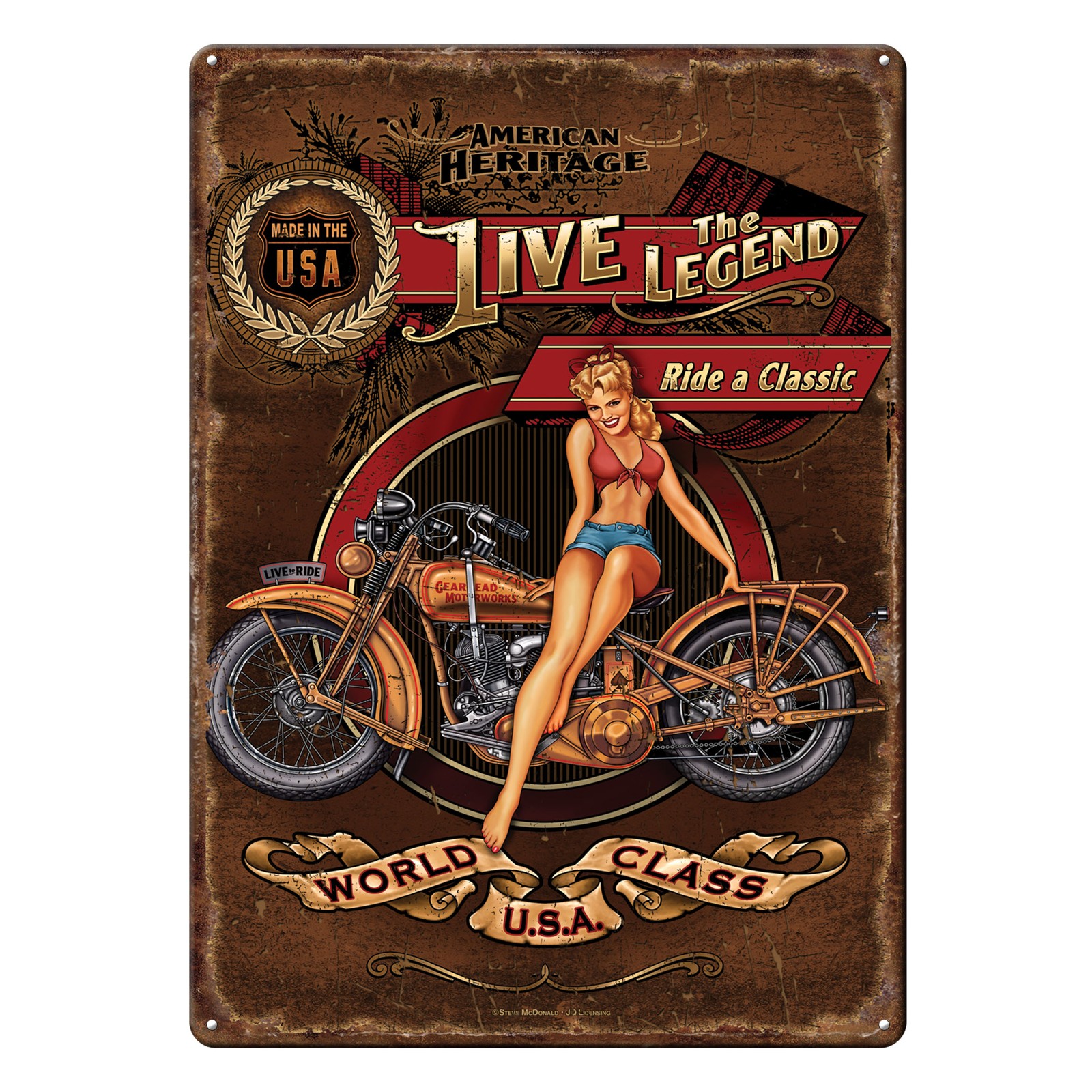 Rivers Edge Products Tin Sign, 17″ x 12″ Weatherproof Metal Wall Art, Live The