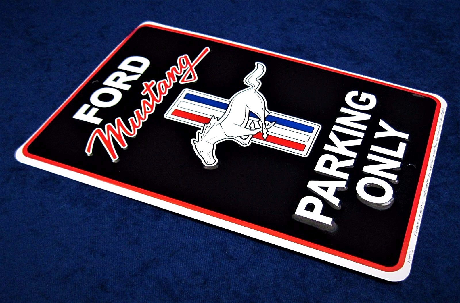FORD MUSTANG Parking -*US MADE* Embossed Sign – Man Cave Garage Wall Decor (BLK)
