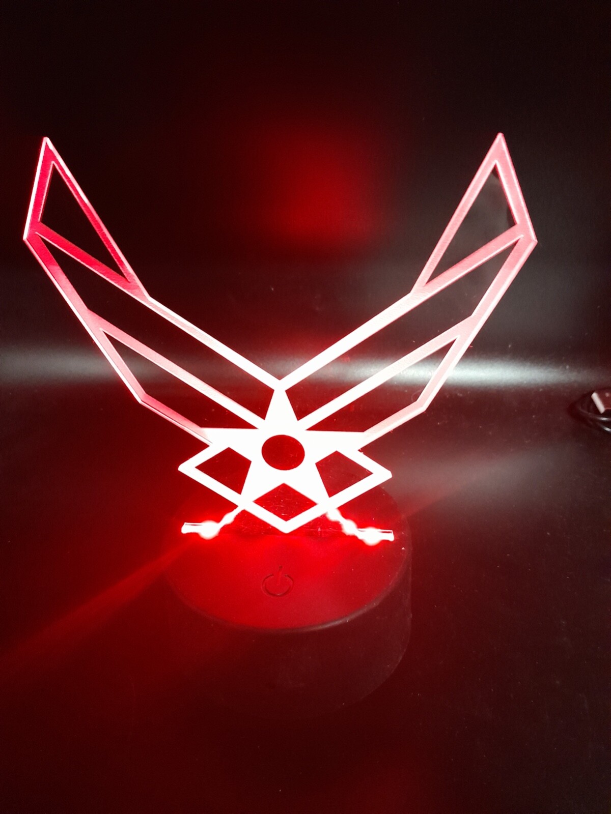 Edge Lit Tabletop Sign, Multi-Colored LED, Night Light US Air Force