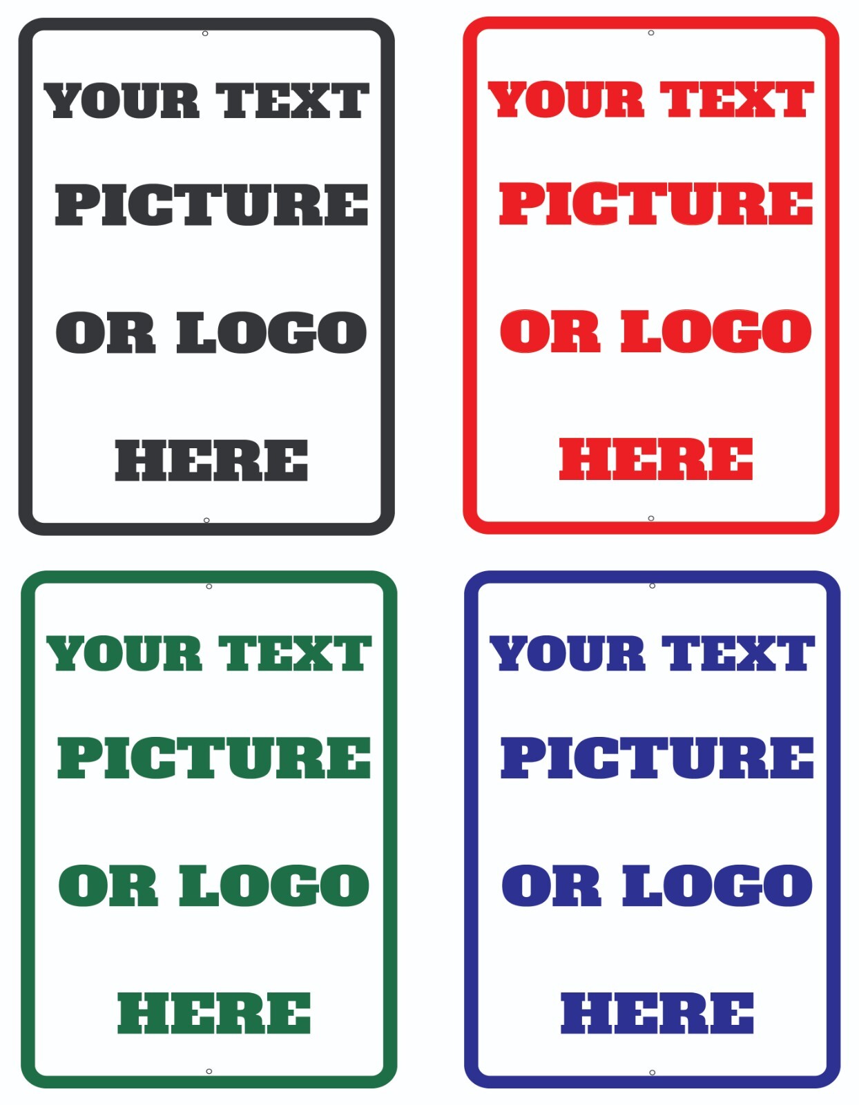 Custom Personalized Text Logo Or Picture Here Outside or In Aluminum Sign