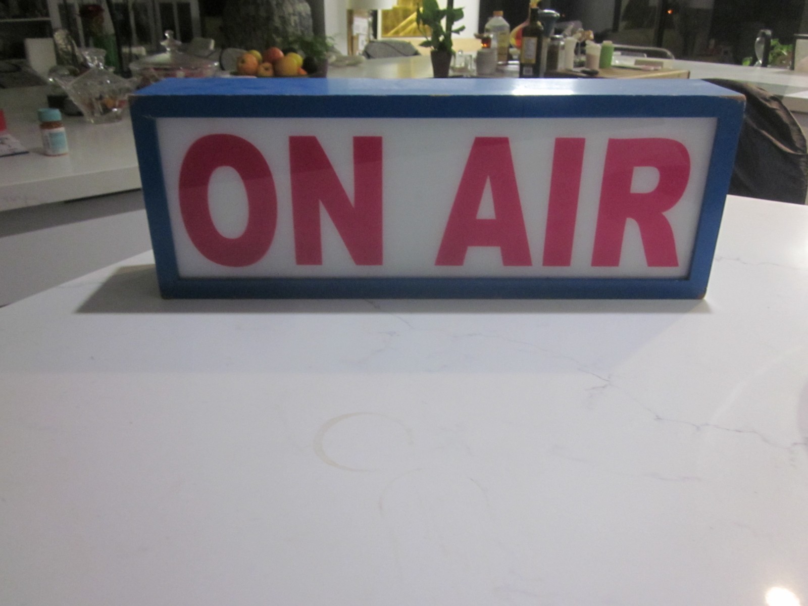 “On Air” Lighte Sign/blue&pink/for sign only -parts/free standing or wall 12″+