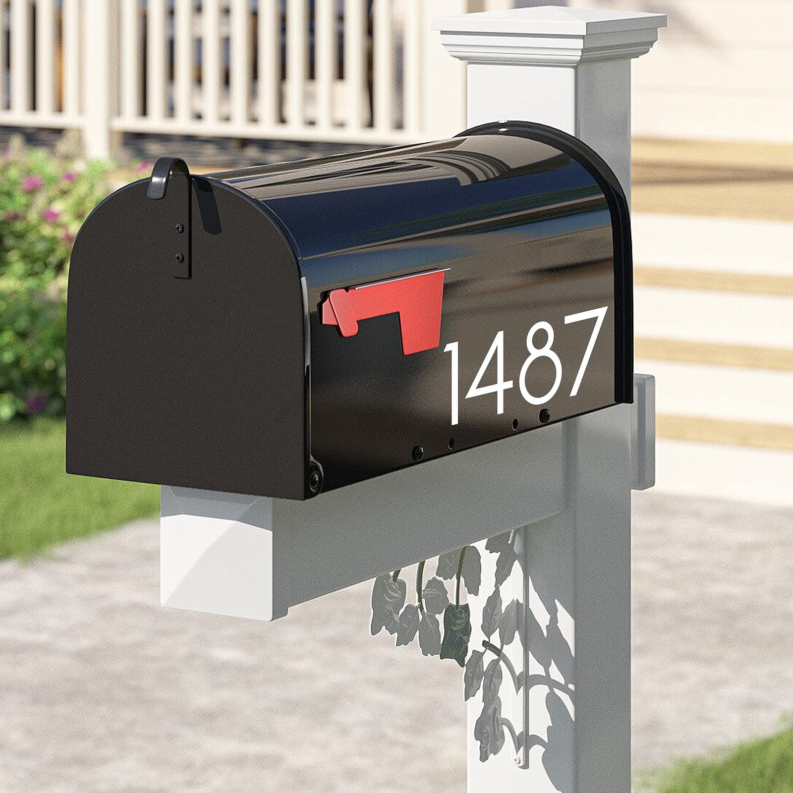 2 Inch Reflective Mailbox Numbers Sticker (0-9, 5 Sets) Modern Number Vinyl Wate