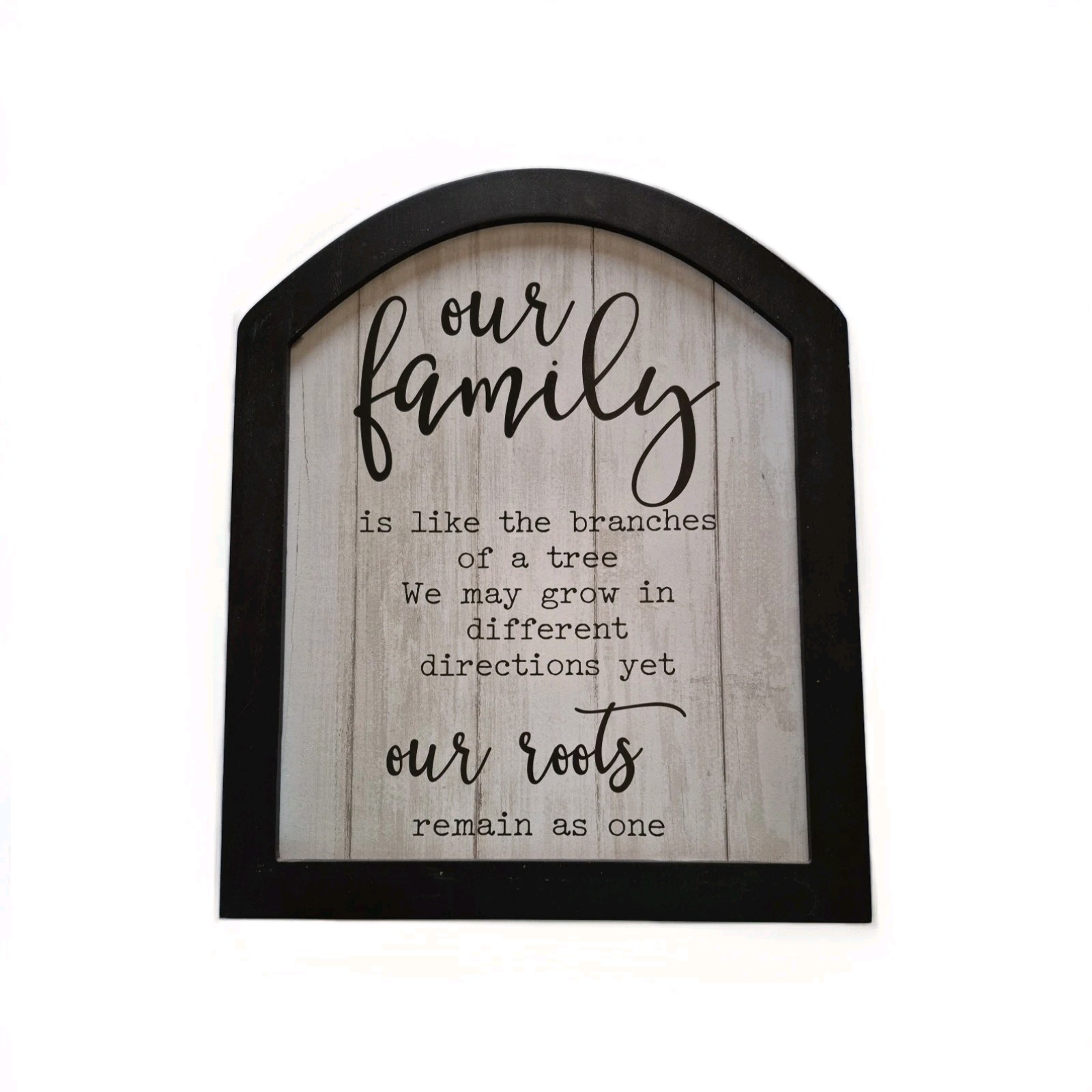 Arched Wood Family Wall Sign Plaque “Roots Remain As One” Farmhouse Decor 21×17