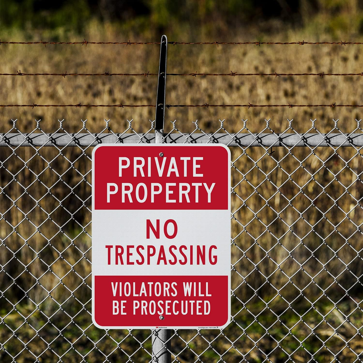 “Private Property – No Trespassing, Violators Prosecuted” Sign | 18″