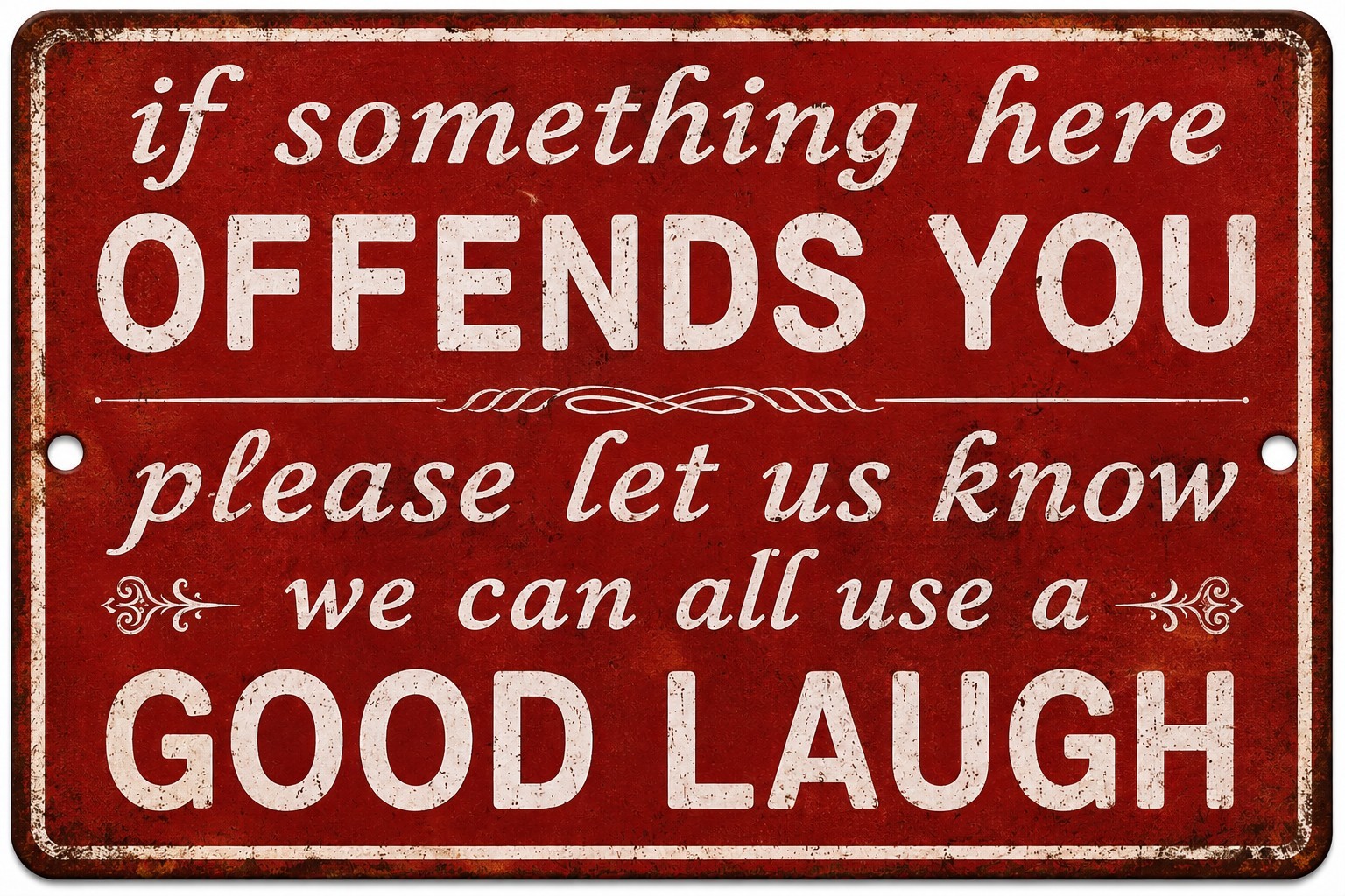 If Something Here Offends You Funny Metal Tin Sign Bar Decor 8×12 Wall Art.