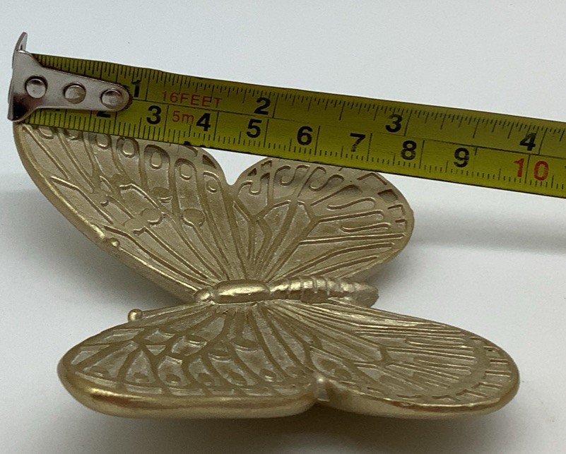 Set Of 8 Vintage Retro Mid Century Plastic Gold Butterfly Wall Hanging Art