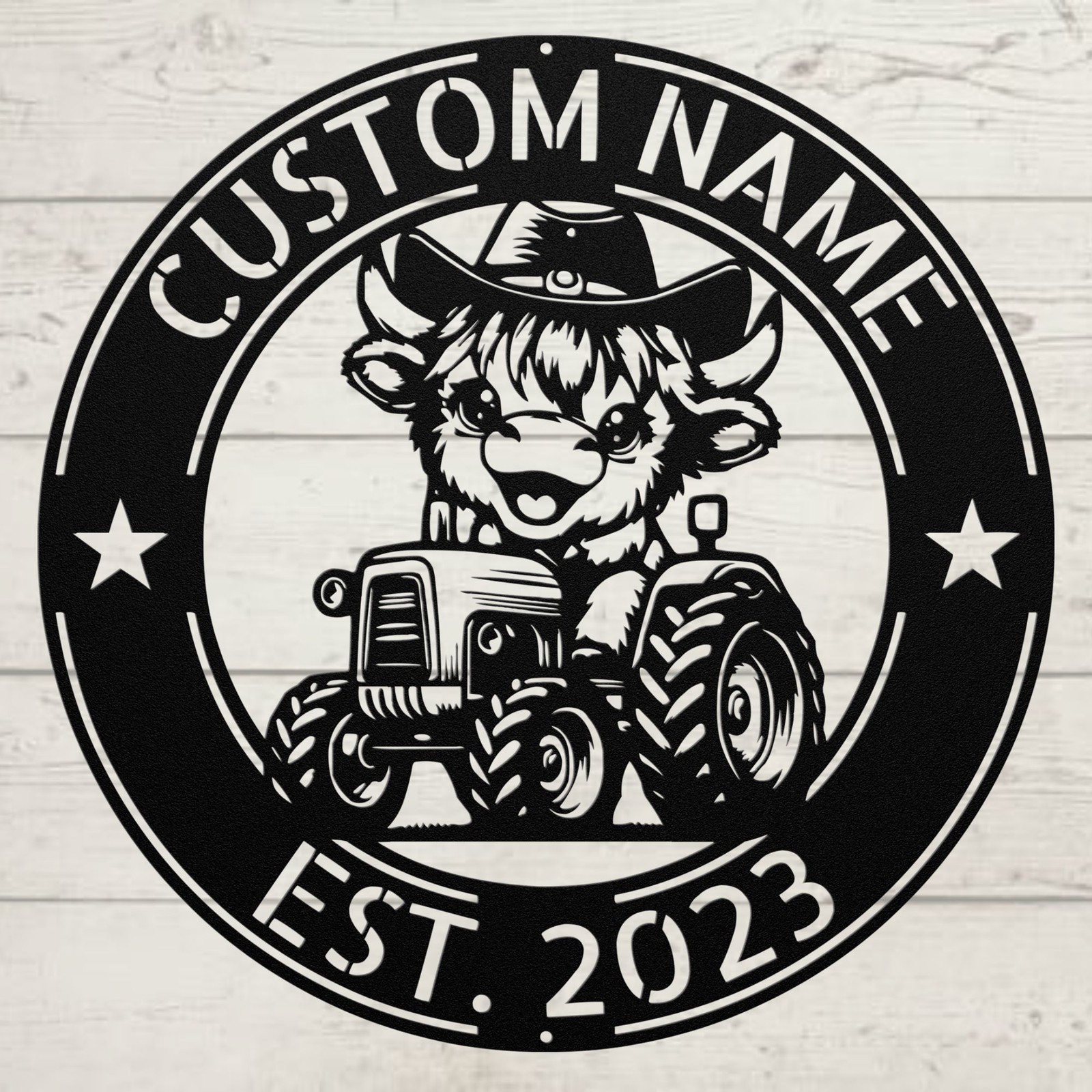 Custom Cow Tractor Metal Sign Farmhouse Decor for Barn Home or Ranch Rustic Gift