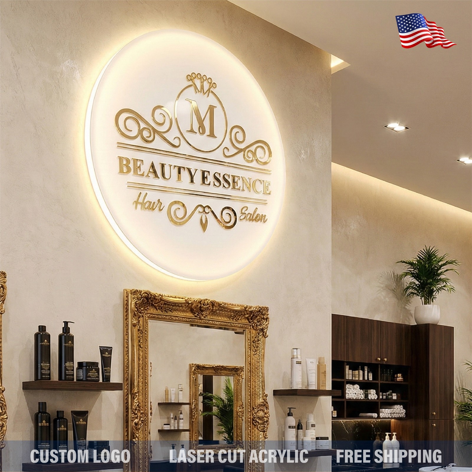 Custom Acrylic LED Logo Wall Sign – Backlit Business Wall Decor