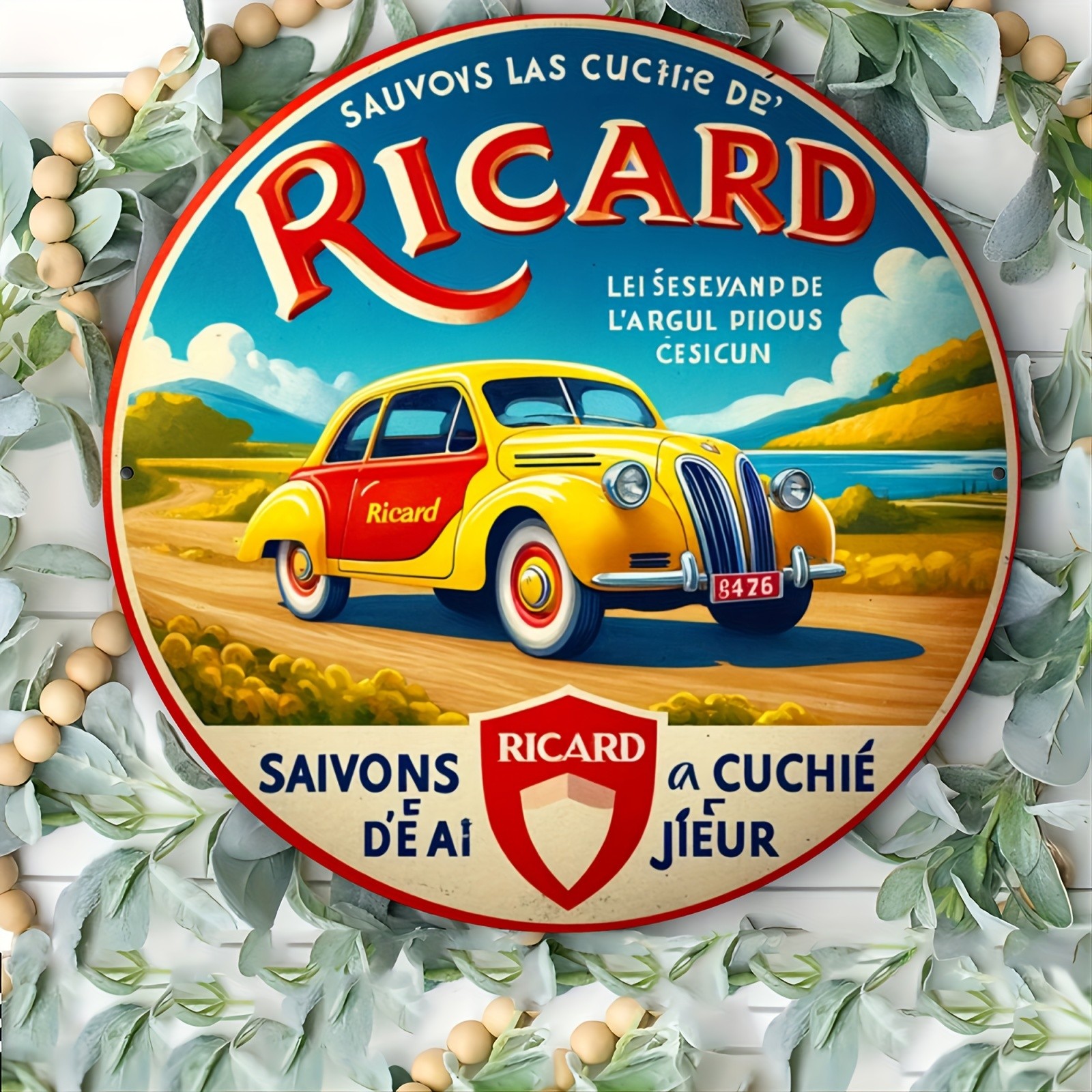 Vintage Car Tin Metal Signs 8×8 Inches – Aluminum Wall Decor for Home, Kitchen