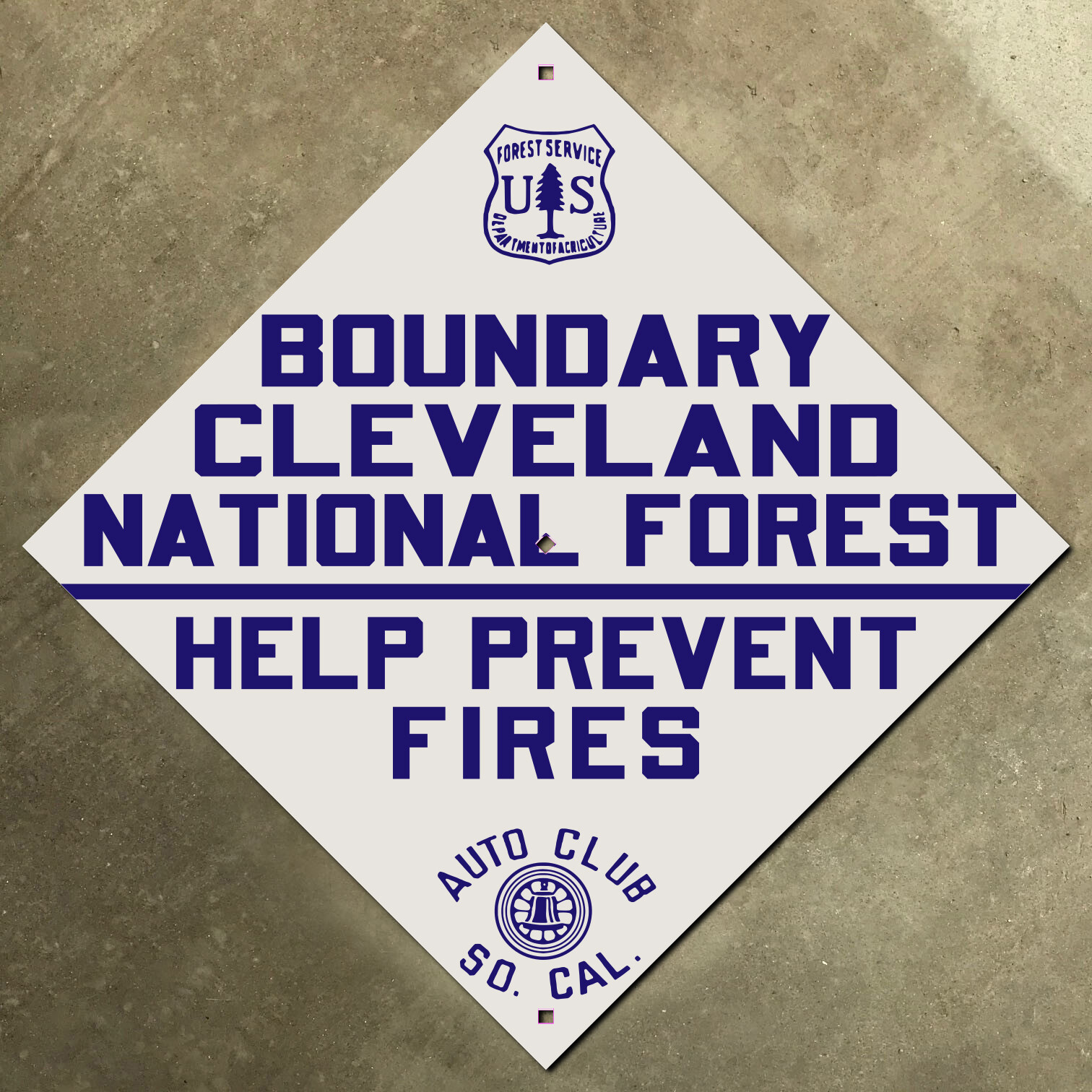Cleveland National Forest California ACSC highway road sign auto club AAA USFS