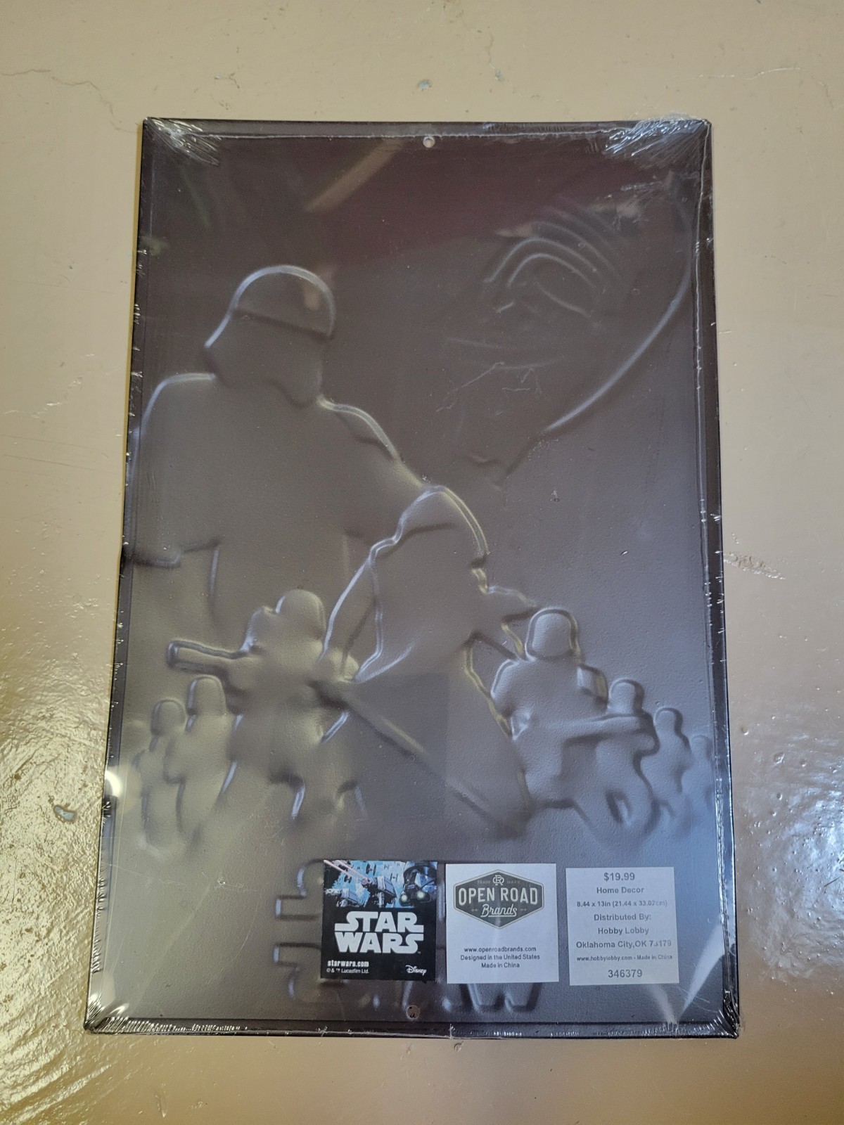 Star Wars The Force Awakens Metal Embossed Wall Plaque Open Road Disney