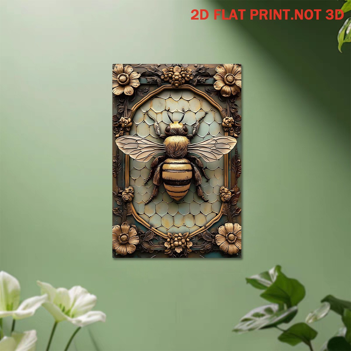 Vintage Ornate Bee Metal Sign Elegant Rustic Home Decoration Nature Lover Gift